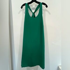 J. Crew Emerald Green Back-Twist Midi Dress